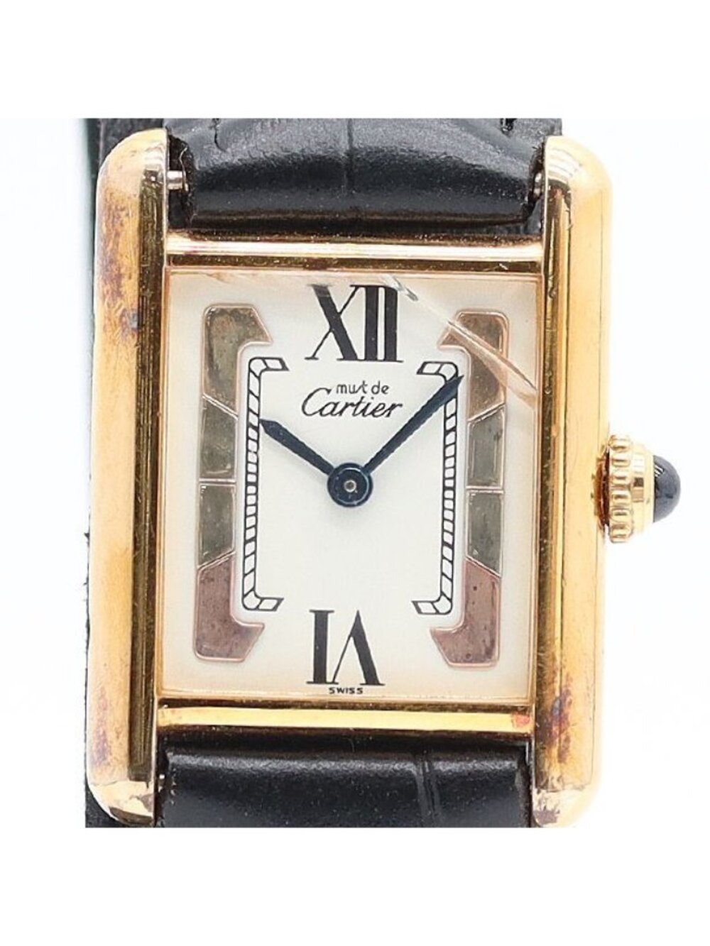 Cartier Must Tank SM Vermeil White Dial Watch